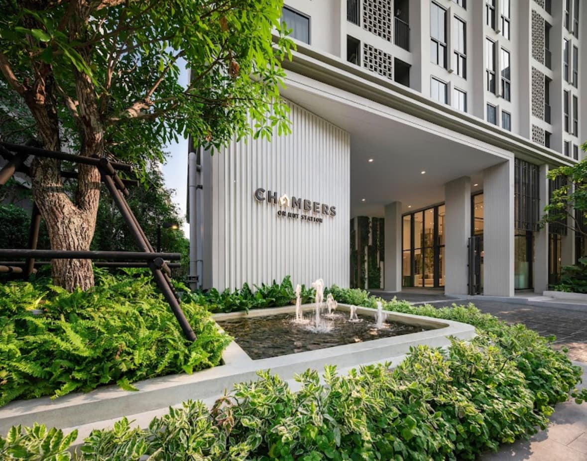 Modern 1-bedroom condo at Chambers On Nut Station. 27 sqm, 5th floor, near BTS On Nut. Sold with tenant, rental 16,000 THB/month. Price: 3.5M THB.