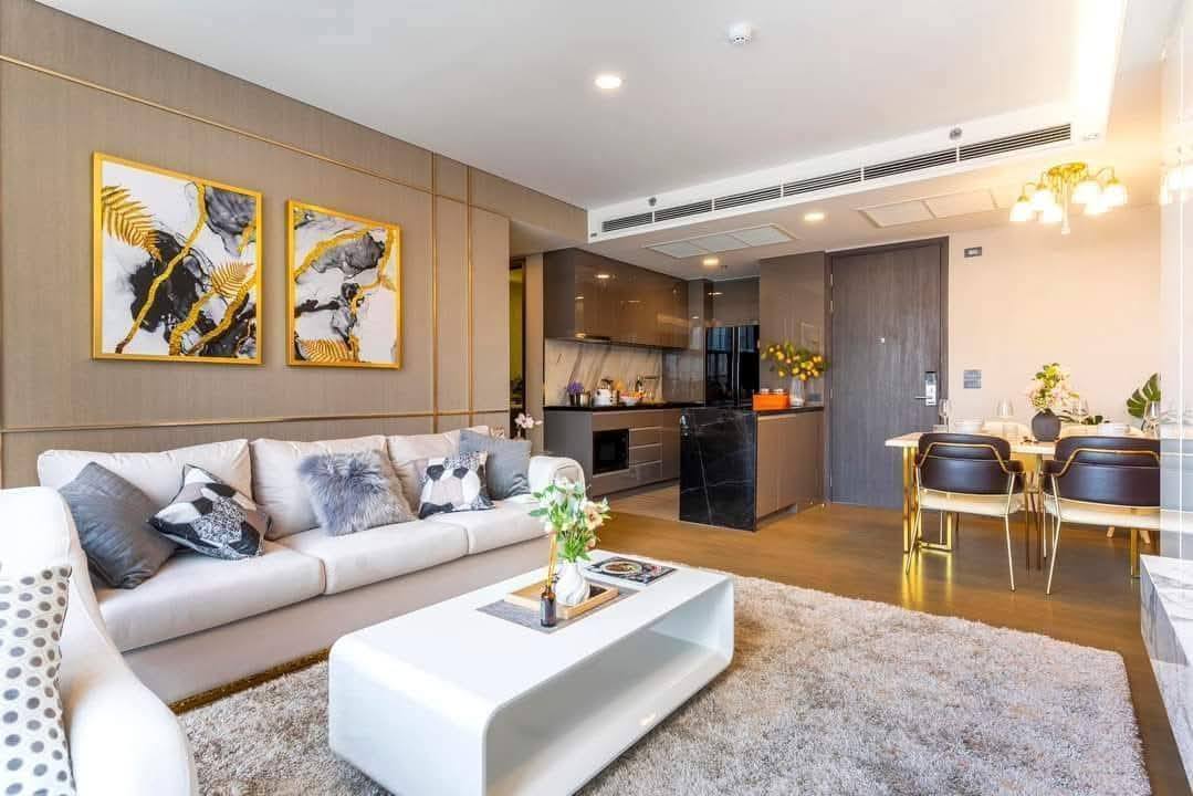 2-Bedrooms 2-Bathrooms 75 sqm Condo at Siamese Exclusive Queens for Rent 80,000 THB/Month. Fully furnished luxury unit near MRT Queen Sirikit Station.