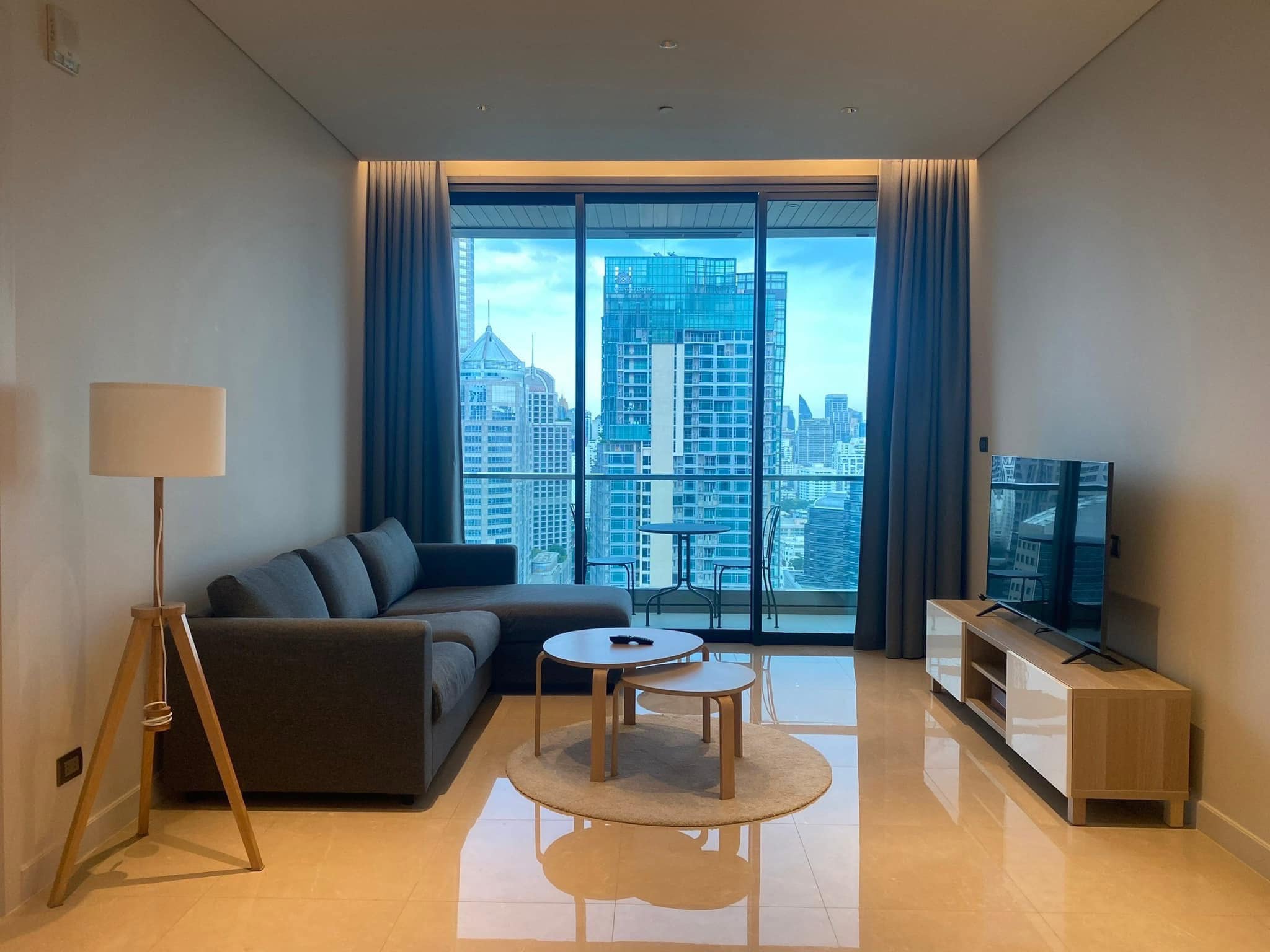 2-Bedrooms 2-Bathrooms 114 sqm condo at Sindhorn Residence for Rent 125,000 THB/Month or For Sale 28.9M THB. Prime Langsuan location, 3m ceilings, garden views.