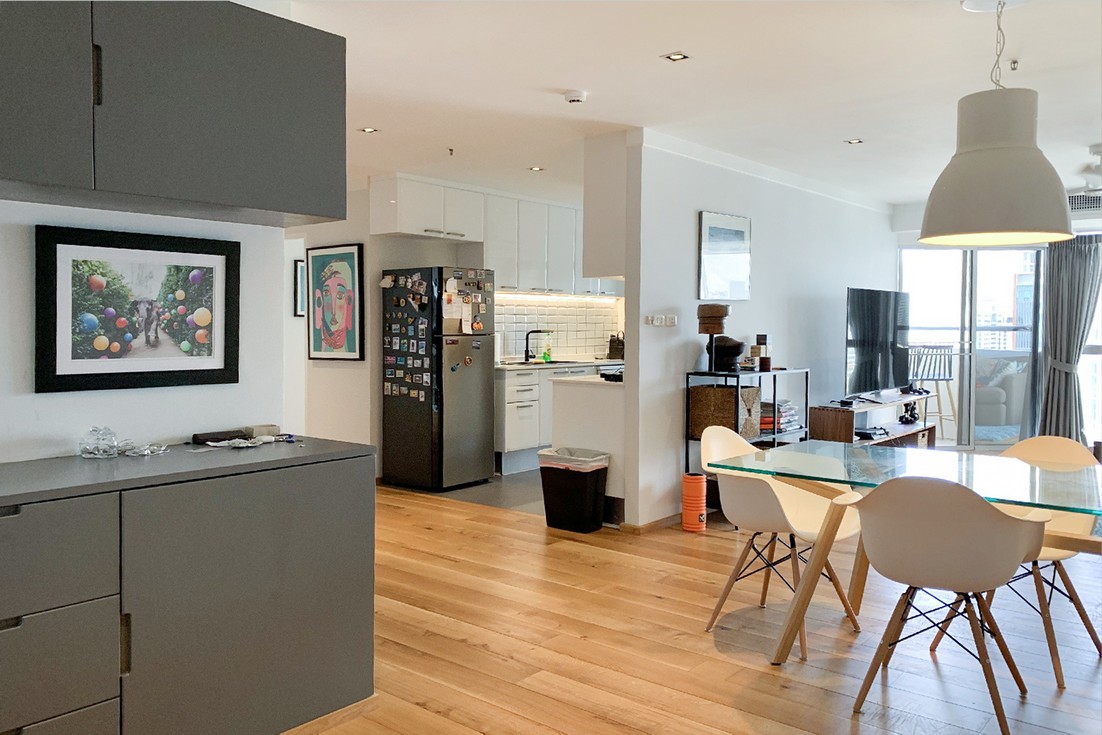 Spacious 3-bed 146 SQM condo at Waterford Diamond, 29th floor, fully furnished, prime Sukhumvit location. Rent 90K/month. Move-in April 2025. Contact now!