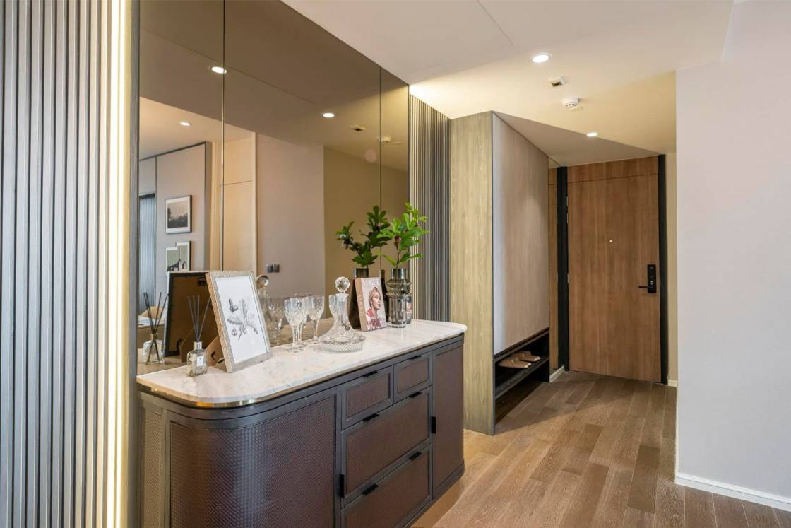 Luxury 2-bedroom condo at MUNIQ Sukhumvit 23, 86 sqm, 12th floor, prime Sukhumvit location. High-end facilities, near BTS Asoke. For rent at 100,000 THB/month.