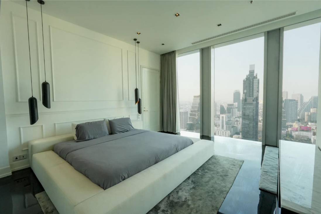 Luxury 2-bedroom, 124 sqm condo at The Ritz-Carlton Residences at MahaNakhon for rent at 300,000 THB/month. Premium facilities, BTS Chong Nonsi nearby.