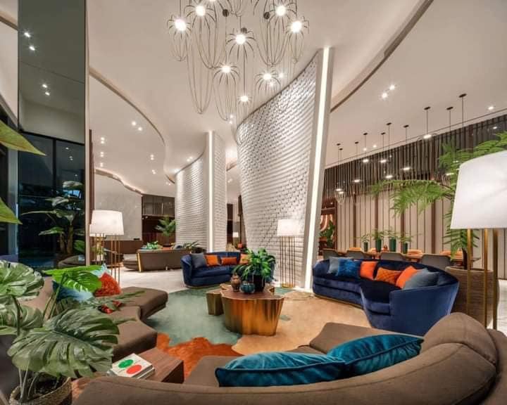 Stylish 1-bed 1-bath condo at Oka Haus Sukhumvit 36, 34.27 sqm, 30th floor river view. For sale at 5.2M. Modern amenities and prime location.