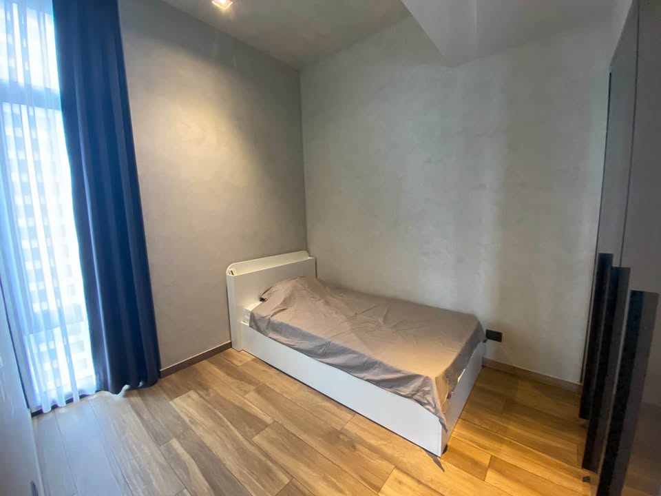 Modern 2BR 1BA condo at The Lofts Asoke, 75 sqm, high floor, fully furnished, prime Sukhumvit location, near MRT and BTS. Minimum 1-year lease.