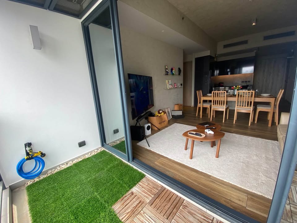Modern 2BR 1BA condo at The Lofts Asoke, 75 sqm, high floor, fully furnished, prime Sukhumvit location, near MRT and BTS. Minimum 1-year lease.