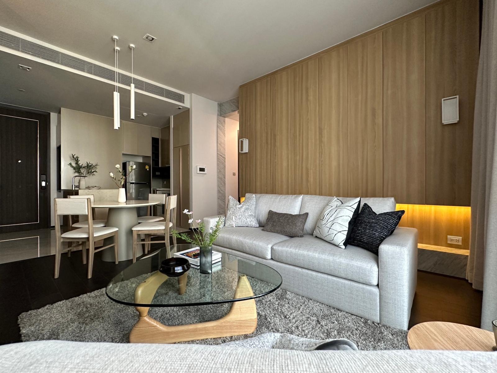Luxury 2BR condo at LAVIQ Sukhumvit 57, 83 sqm, fully furnished, near BTS Thonglor. ฿90K/month with top-tier amenities and city views.