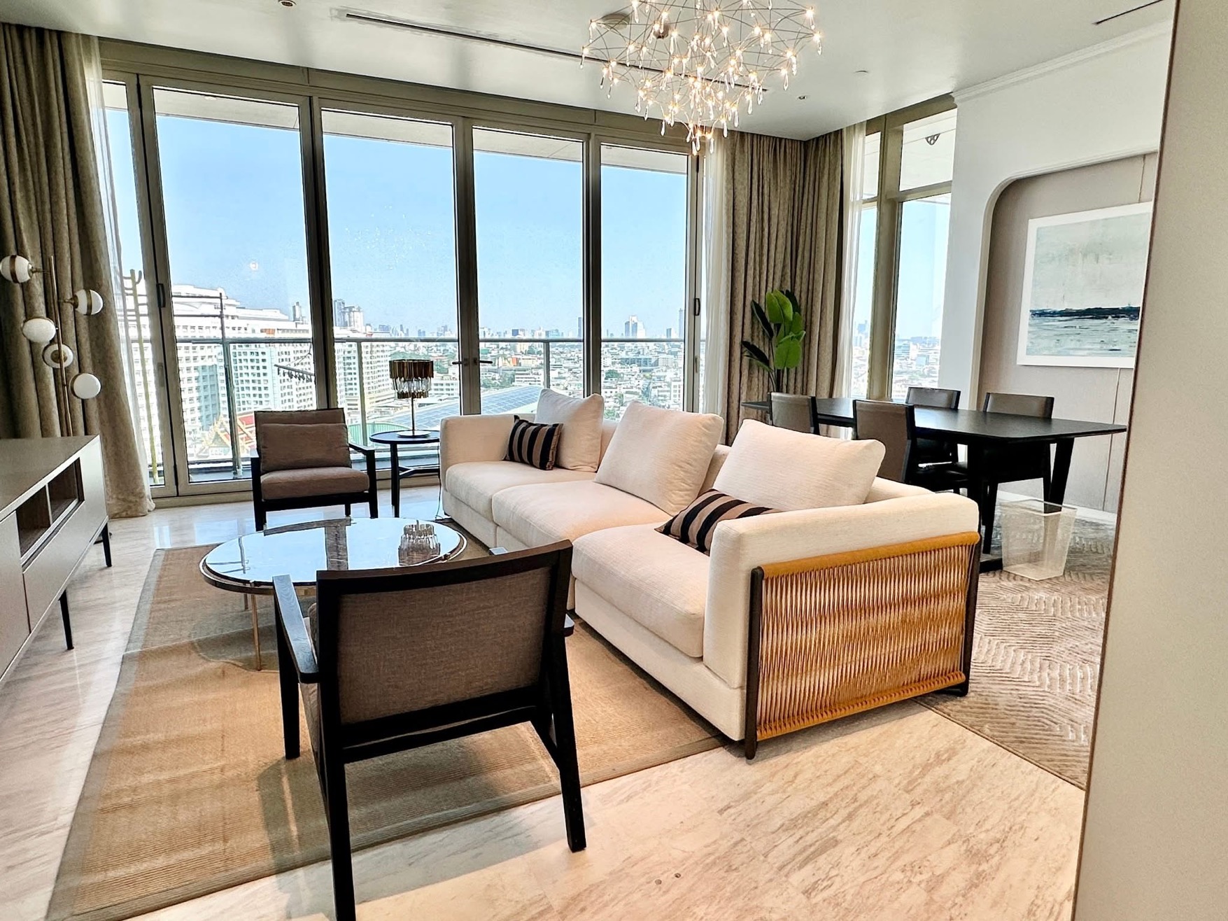 3-Bed 4-Bath 250 sqm Four Seasons Condo near BTS Saphan Taksin for Rent 380K THB